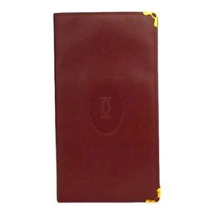 CARTIER Must De Cartier Bordeaux Leather Bifold Long Wallet GORGEOUS!